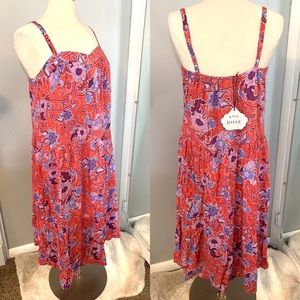 Knox Rose Sun Dress NWT Red Floral Sz L